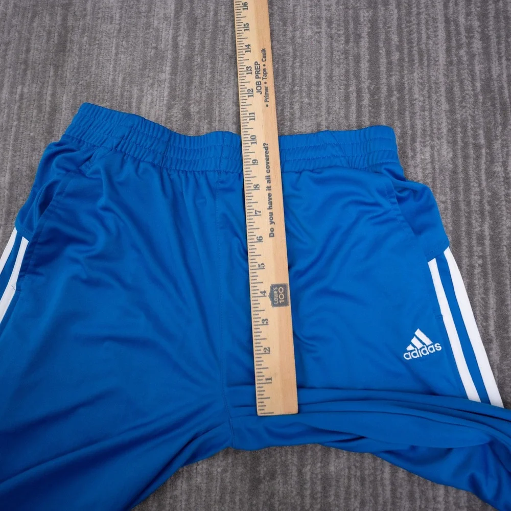 Adidas Track Pants Youth Large Blue Excellent 3-Stripe Athletic Trousers C8675